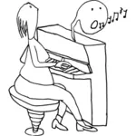 Piano teacher caricature